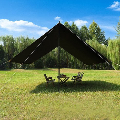 쾌적한 캠핑을 위한 완벽한 선택, 크크라이프 실버 블랙 코팅 렉타 타프!