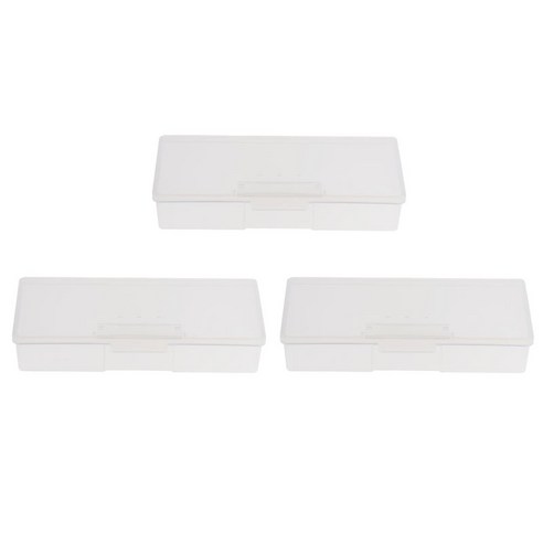 3Pcs 클리어 스토리지 박스 빈 컬렉션 구성 요소, {"사이즈":"19.5x7.8x4cm"}, {"수건소재":"플라스틱"}