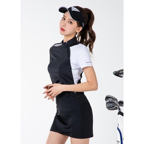 다운블로우 여자 기능성 골프웨어 반팔 반집업 티셔츠 90051