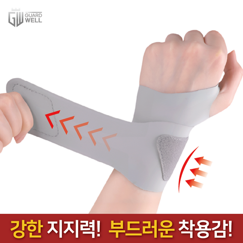 가드웰 초슬림 초경량 손목보호대, 그레이, 1개