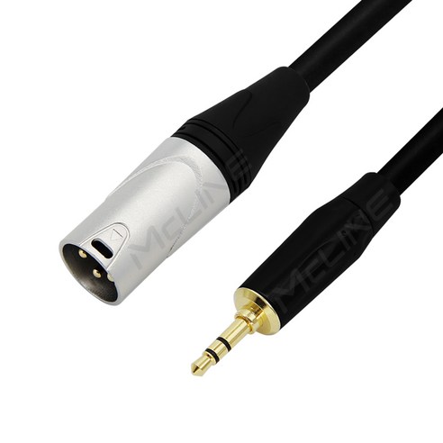 맥라인 스테레오 3.5mm TRS 1/8 to XLR 캐논/숫 PC 앰프 믹서 음향 연결선 오디오 스피커 케이블 McLine MC-HA28, 1개, 1.5m