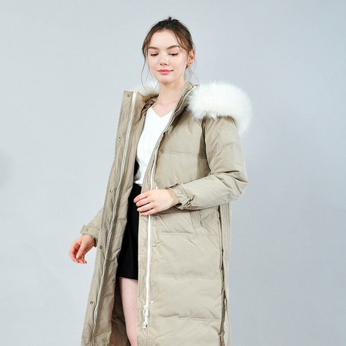 Cao Ying Lachabel 겨울 새로운 중반 다운 재킷 허리 꽉 우아한 자켓