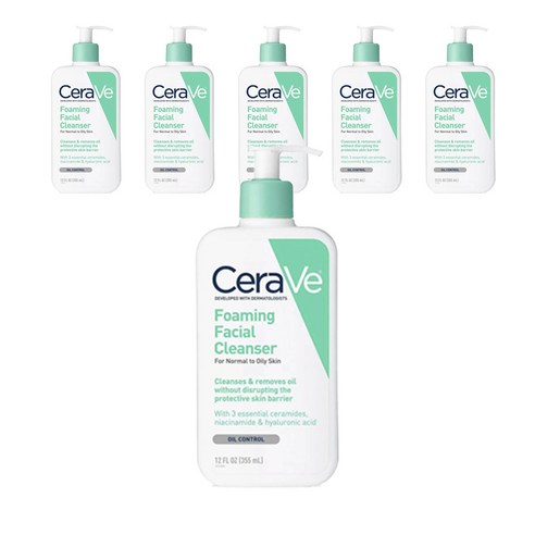 세라비 포밍 페이셜 클렌저 오일 컨트롤 노멀 투 오일리 스킨, 355ml, 6개