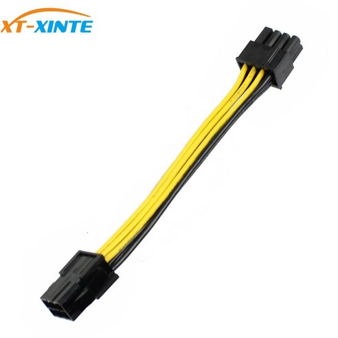 XT-XINTE PCI 익스프레스 전력 변환기 케이블 비디오 그래픽 카드 6 핀-8 핀 PCIE 25cm 12cm 암-8 수 18AWG, [02] 12cm