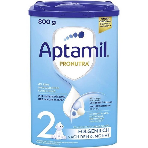 독일 압타밀 Aptamil Pronutra 2 6개월이상 프로푸트라 2 폴게밀히 후속 아기 분유, 800g, 5개 800g × 5개 섬네일