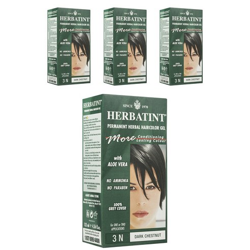 허버틴트 퍼머넌트 헤어컬러 젤 135ml, Dark Chestnut, 4개