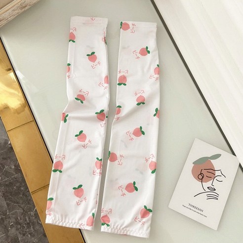 ZZJJC 프린트 캐릭터 쿨토시 선블라우스 여 아웃도어 드라이빙 아암 쿨토시, 업그레이드된 아이스(흰 바탕에 복숭아)자)
