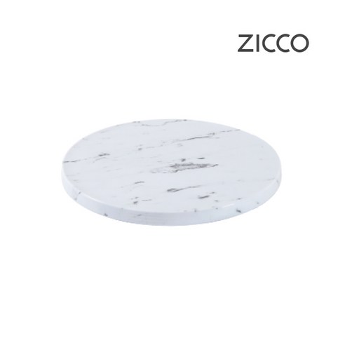ZICCO 지코 멜라민 화이트 마블 느낌 플레이팅 트레이 스탠드 초밥 스시 홈 카페 베이커리 진열 치즈보드 식기, 05)원형 트레이 ..., 1개... 