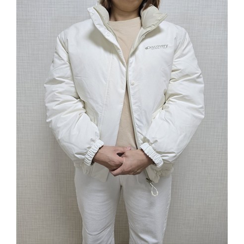 [백화점판] [정상가 359000원] 디스커버리 여성 리버서블 구스다운 패딩 아이보리 베이지