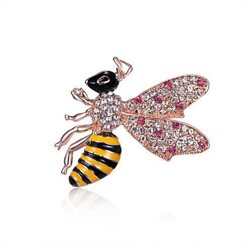 KORELAN 의 새로운 패션 야생 꿀벌 측면 라인 석 그림 오 칼라 핀 브로치 크리 에이 티브 곤충 코사지