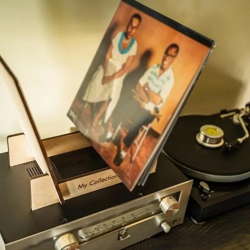 lp보관함lp랙lp수납장 CD 레코드 스탠드 탁상용 거치대 목재 비닐 LP 음악 앨범 디스플레이, Dark Wood cd보관비닐 11 엘피 선반 장식장 벽걸이 장식장 수납장 보관함 목재 비닐 레코드 앨범 거치대 보관 정리함, 8030