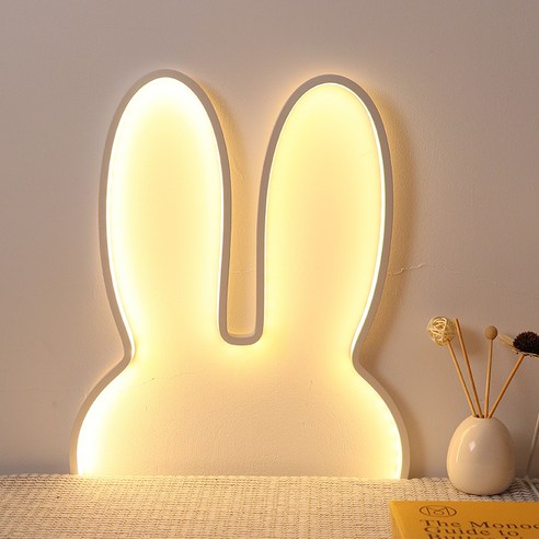 베리어스몰 4색 LED 토끼 무드등, 30*29cm, 화이트