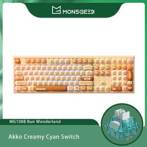 Akko MonsGeek Bun 원더랜드 무선 기계식 키보드 MOG 프로파일 RGB 108 키 풀 사이즈 핫 스왑 USB 2.4G BT 5.0 MG108B