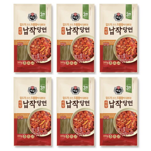 백설 대왕 납작 당면 300G, 5개