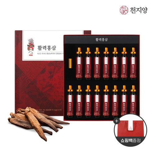 천지양 활력 홍삼 + 쇼핑백, 300ml, 1박스