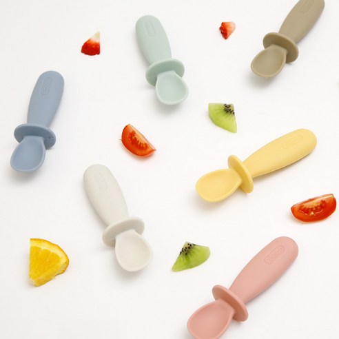 아기의 첫 식사를 위한 현명한 선택, 에디슨 스스로 실리콘 이유식 스푼 민트