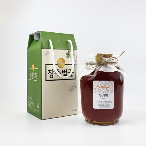 장수 자연벌꿀 야생화꿀 2.4kg 유리병, 1개