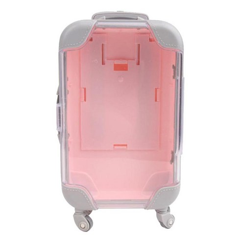 미니 트렁크 여행 18 ''''미국 인형 돈 상자 장난감 선물 용 여행 가방 수하물, 핑크 B, 20x16cm, 플라스틱