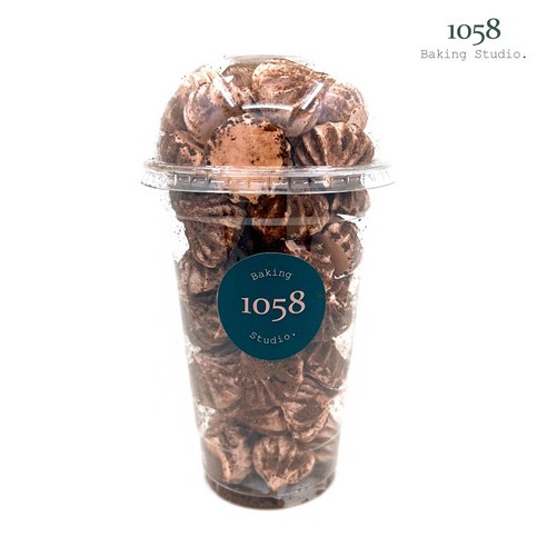 1058베이킹스튜디오 수제 코코아 머랭쿠키/답례품/선물/어린이, 70g, 1개