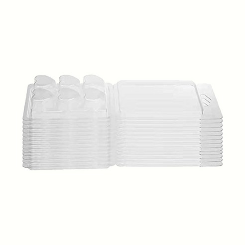 Deoxygene 50 팩 왁스 용융 금형 심장 모양 플라스틱 캔들 조개 껍질 지우기, 1개, 투명 색상
