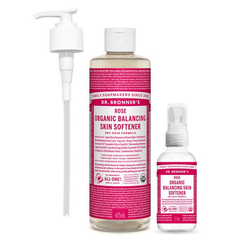 닥터브로너스 발란싱 스킨 소프트너 로즈 475ml+용기+펌프, 1개, 475ml