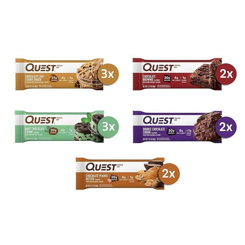 퀘스트뉴트리션 초콜릿 러버 프로틴 바 버라이어티 팩 12개입, Chocolate Lovers Variety Pack
