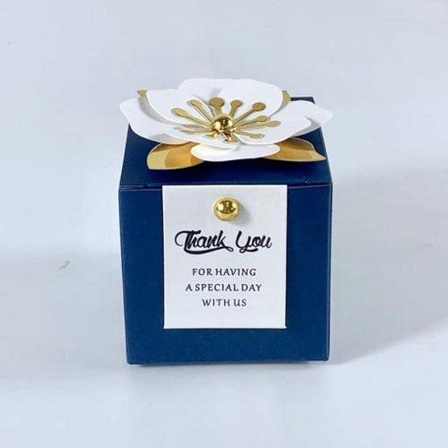 케이크박스 파란색 골판지 선물 상자 꽃 접이식 생일 파티 포장 가방 20 개 50, 1) white card - 20pcs-6.5x6.5x