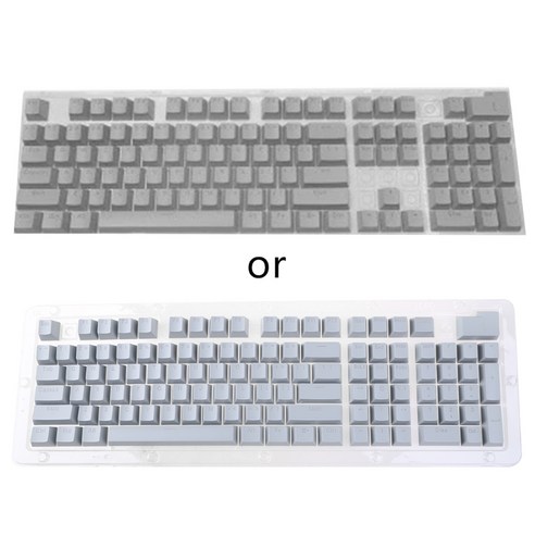 104PCS ABS 반투명 Keycap OEM 프로파일 백라이트 키 캡 기계 키보드 용, 회색