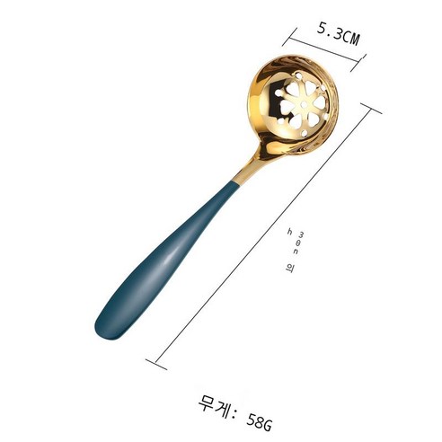 신형 304 스테인리스 스틸 국자 숟가락 국을 담다 작은 사이즈 국자 창의 가정용 샤브샤브 숟가락 공용 죽 숟가락, 금시계