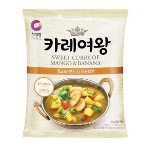 청정원 카레여왕 망고 앤 바나나 달콤한맛, 108g, 2개