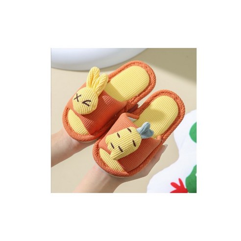 래빗풋 온가족 당근토끼 거실 실내화, 오렌지, 1개