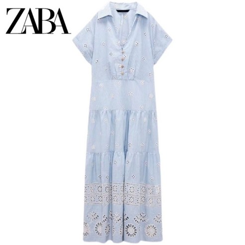 롱셔츠원피스 ZARA 자라 여성 자수셔츠