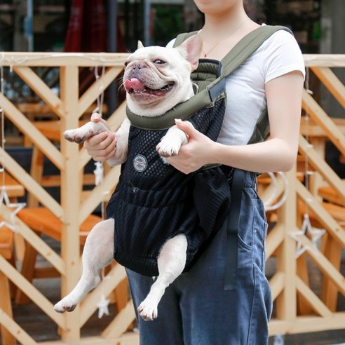 Doglemi 강아지 포대기 애견 앞가방 이동가방, 블랙
