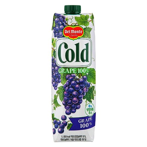 100% 포도 과즙의 풍부한 맛과 콜드 공법의 신선함이 살아있는 델몬트 포도 주스!