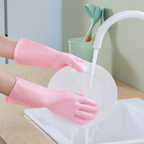 데이지데이 가장 질긴 설거지 청소용 니트릴 고무장갑, 2개, 중(M), 핑크