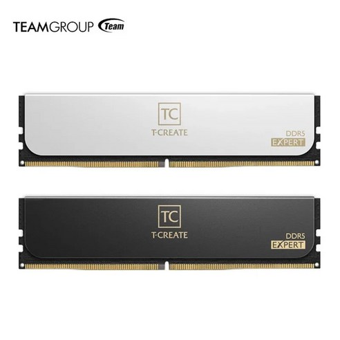 DDR5 램DDR5 노트북램 TEAMGROUP TCreate 엑스퍼트 오버클러킹 키트 데스크탑 메모리 모듈 10L 32GB 2x16GB 6400MHz PC1200 CL32, 2)2x16GB 6400MHz Black