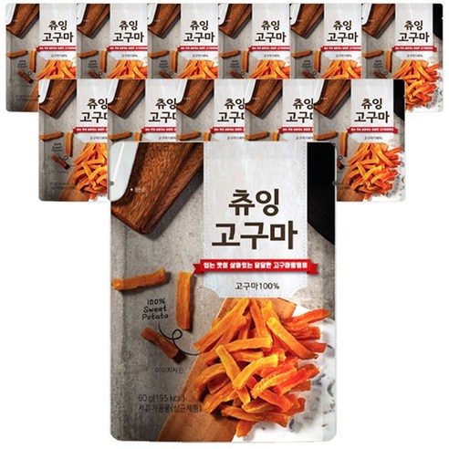 명성식품 츄잉 고구마 말랭이, 60g, 12개, 60g