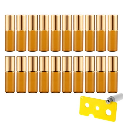 27리빙 부드럽게 발리는 롤온 향수 공병+롤온 따개 포함, 골드캡 5ml, 20개