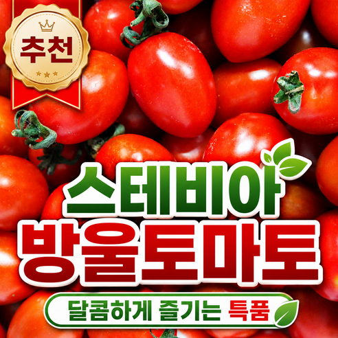 방울토마토 스테비아,대추방울 한입과, 1박스, 스테비아 방울 토마토 500g
