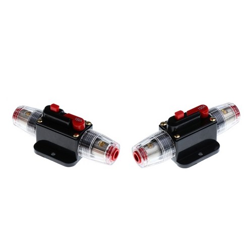 2PCS 12V-24V 자동차 오디오 인라인 수동 리셋 회로 차단기 퓨즈 스위치 150A, 블랙, 설명