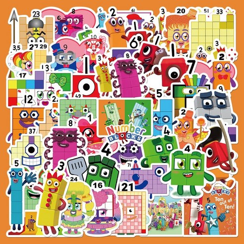 52 Numberblocks 넘버블럭스 넘버블록스 스티커, 52 Numberblocks  스티커