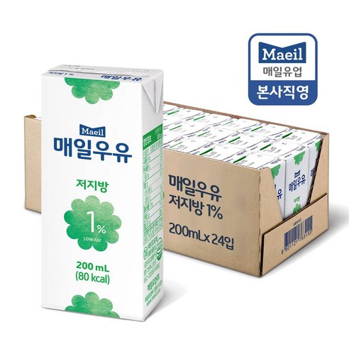 매일유업 저지방 1%, 200ml, 96개