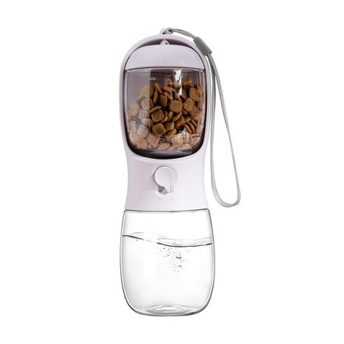 애아리컨 휴대용 애견 강아지 멀티 간식통 물병, 300ml, 1개, 화이트