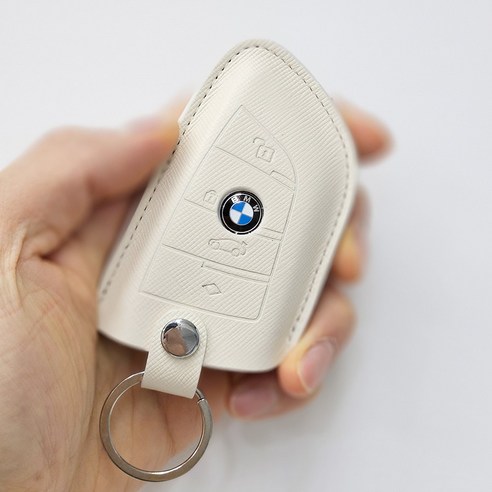 테일러카 BMW 호환 스마트키 키케이스 키홀더 풀커버 세트, 화이트