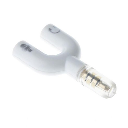3.5mm AUX 오디오 마이크 분배기 이어폰 헤드폰 어댑터 남성 2 여성, 화이트, 설명, 설명