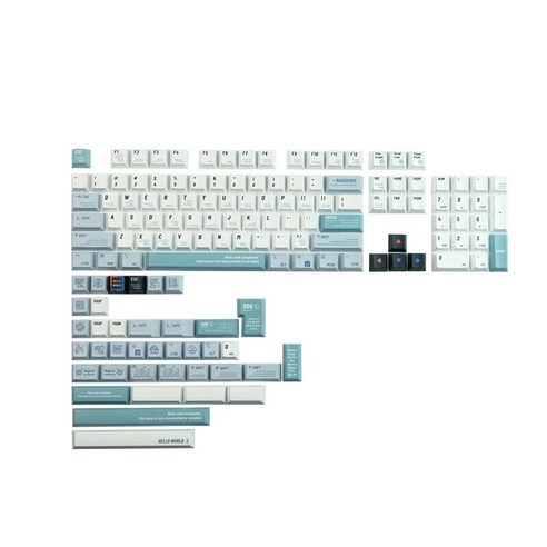 프로그래머 키 캡 세트 헬로 월드 PBT 5 면 염료 하위 키캡 체리 프로필 61 64 68 87 980 104 HHKB, [02] 142 keys