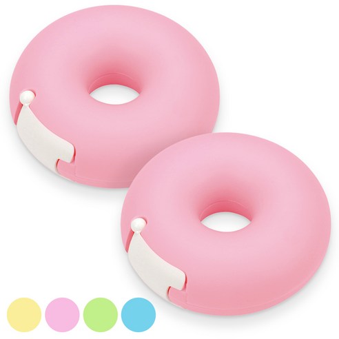 아뜰라임 딸기 도넛 스위트 테이프 디스펜서 2개, 귀여운 문구용 사무용품 캐릭터문구