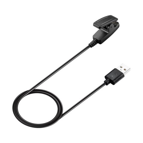 Forerunner 230 235 630 블랙용 1m USB 충전 데이터 클립 케이블 독, 블랙, 플라스틱