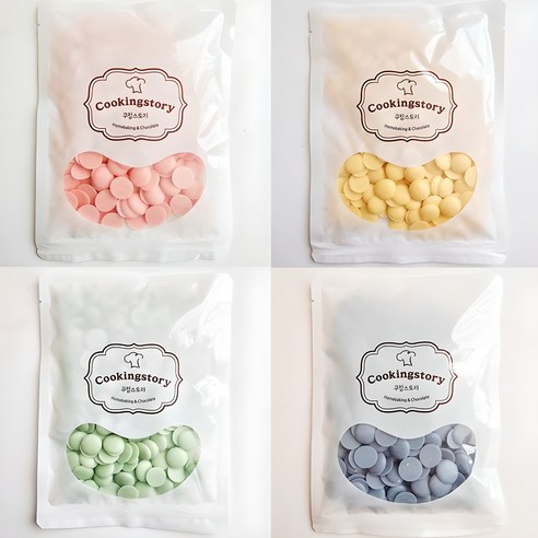 쿠킹스토리 코팅초콜릿 컬러 4종 묶음 (딸기 바나나 망고 블루베리) 400g - 베이킹 초콜릿 | 쿠팡