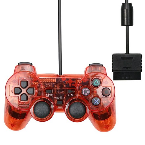 YJQ 유선 Gamepad PS2 컨트롤러 만도 PS2/PS2 조이스틱 playstation 2 진동 충격 Joypad 유선 USB PC 제어, RED_GERMANY